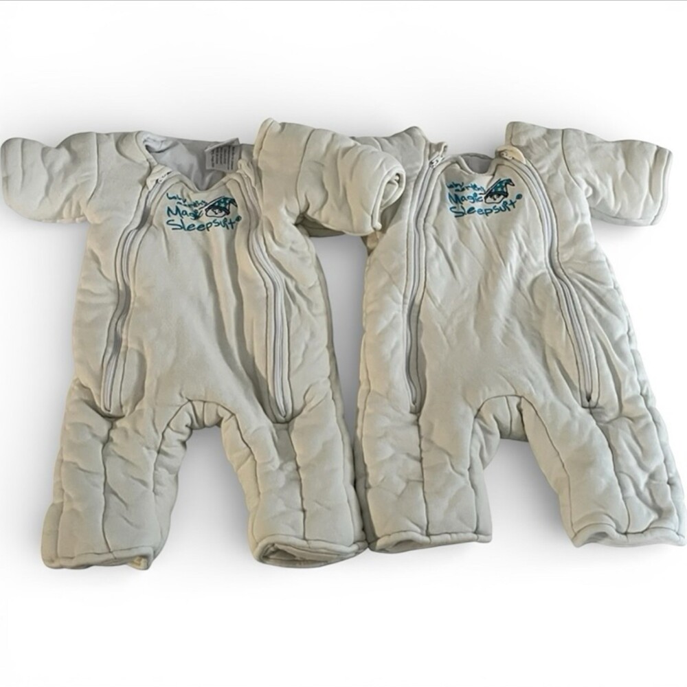 Baby Merlin Magic Sleepsuit Small 3 6 Months 18 21 lbs Cream Lot of 2